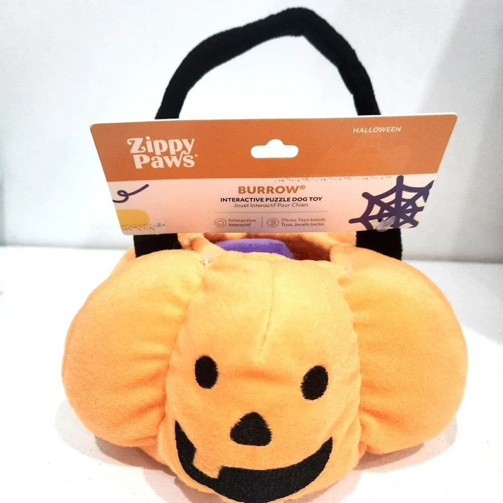 ZippyPaws Pumpkin Halloween Burrow Dog‎ Interactive Puzzle Toy Set 4-Piece